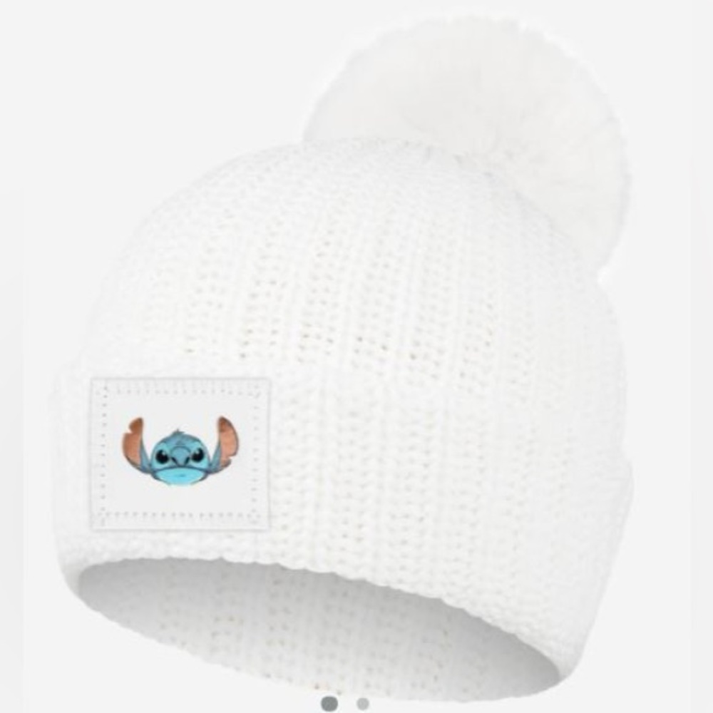 Like New Disney x Love Your Melon Lilo & Stitch White Beanie